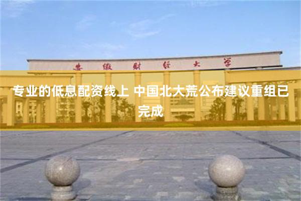 专业的低息配资线上 中国北大荒公布建议重组已完成