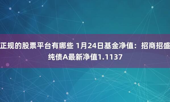 正规的股票平台有哪些 1月24日基金净值：招商招盛纯债A最新净值1.1137