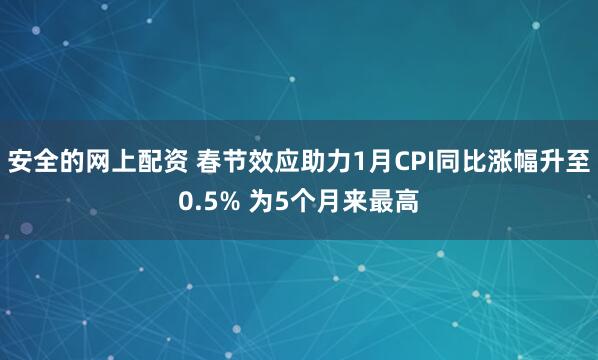 安全的网上配资 春节效应助力1月CPI同比涨幅升至0.5% 为5个月来最高