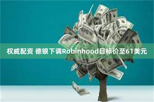 权威配资 德银下调Robinhood目标价至61美元